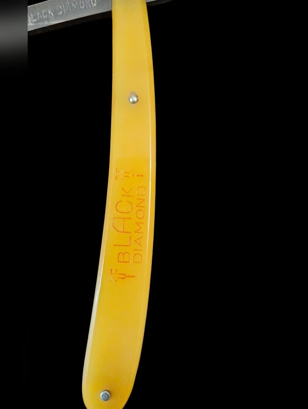 Straight Razor By Grah & Plumacher Black Diamond Solingen-Weyer Germany Yellow